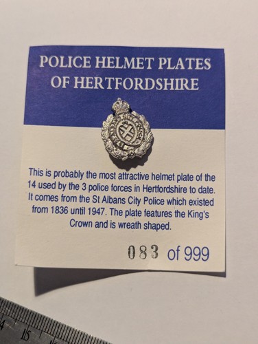 Hertfordshire police helmet - police,