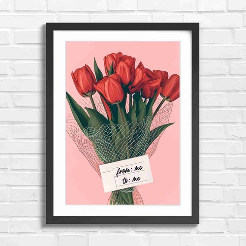 Red tulips from me - red,