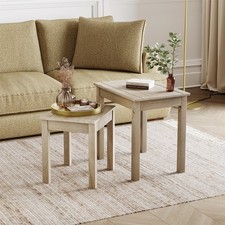 Panama Nest Of 2 Tables Natural Solid Pax Wax Finish Side Table Solid Furniture