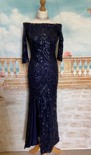 Navy sequin evening - sequin, dress