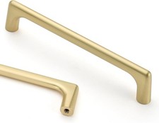 9BUILD 10 Pk Cabinet Handles Drawer Pull Kitchen Door Brushed Gold 128mm