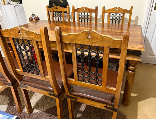 7pc rectangular wooden dining - 7pc,