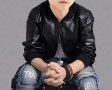 Boys  Faux Leather Coat Jacket