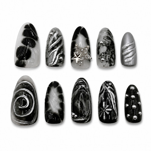 Black gothic marble press - press, on