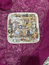 Decorative Square Cat Plate -