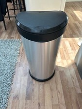 Curver Metal Effect One Touch Deco Bin, made from 70% Recycled Plastic. 40l, VGC
