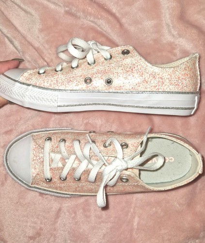 Pale pink glitter converse - , all