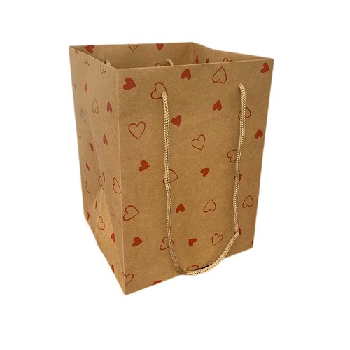 Pack red heart kraft - 10,