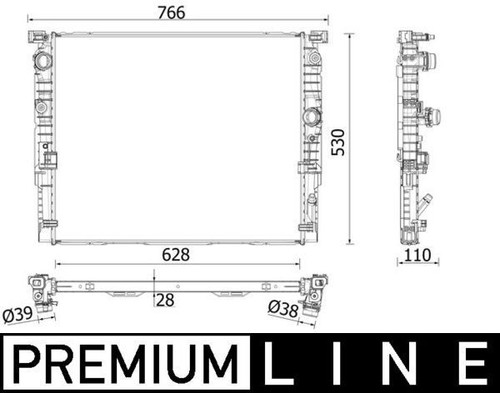 Engine cooling radiator - radiator, fits