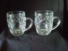 2 x Vintage Used Half Pint  Dimple Beer Tankards Glasses Mugs O