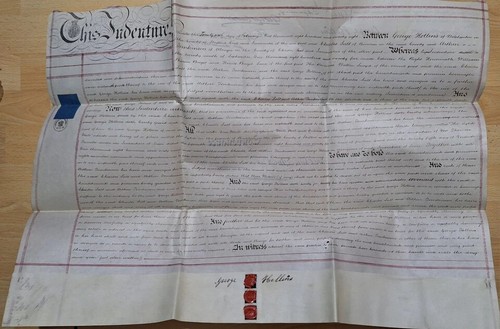 Victorian vellum indenture - vellum,