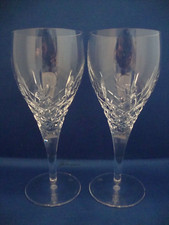 2 x Royal Doulton Crystal Dorchester Cut Pattern Wine Glasses -Signed