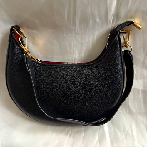 Black leather crescent - leather,