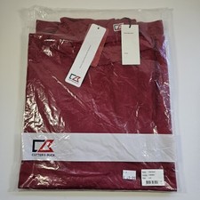 Cutter & Buck Golf Men's Size L Large Cotton Jersey Roll Neck Cherry Red BNWT