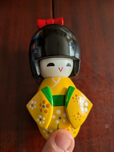 Japanese carved kokeshi - kokeshi, doll