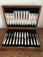 Canteen of EPNS and Mother of Pearl Fruit Cutlery for 12 by CJA, Sorley, Glasgow