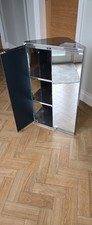 Corner Bathroom Mirror Cabinet Cupboard 2 Door Wall Mounted Storage Shelf