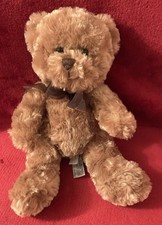 Cuddles Time Plush Soft Toy Signature Teddy Bear w Bow Sitting Brown Collectible