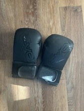 EVO Fitness Matte Black Boxing Gloves MMA Muay Thai Martial Arts Kick Boxing