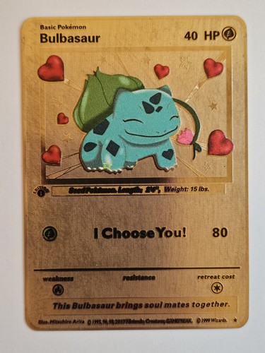 Pokemon gold metal card - gold,