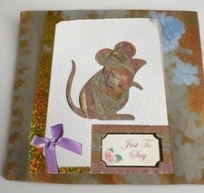 Glittering Gold Greeting Card 3D Different Shades of Gold Decoupage Handmade UK 