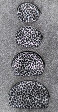 BNWOT SATIN ANIMAL PRINT ZIP MAKEUP BAG SET X4
