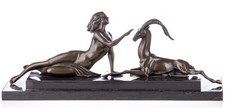 Art Deco Nude Female with Goat