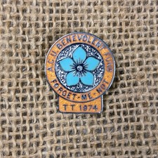 Vintage 1974 Isle of Man TT Races Auto Cycle Union Benevolent Fund Enamel Badge