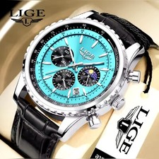 LIGE Mens Luxury Quartz