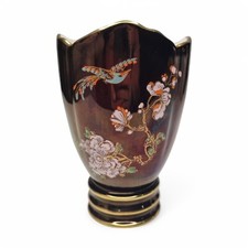 Carlton Ware Rouge  Vase Royale Lustre Tulip Enamel Decor Art Deco 30's