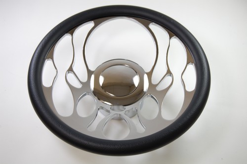 Chrome aluminum steering wheel - aluminum,