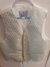 boys waistcoat worn once stunning color- green and silver