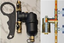 Magnetic Boiler Filter 22mm Inline for Central Heating inc Iso Valves TC-FILTER