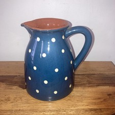 Large Polka Dot Stonewear Jug / Pitcher 17cm Tall In Good Condition
