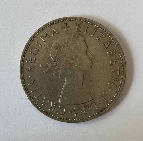 1967 half crown coin - coin, elizabeth
