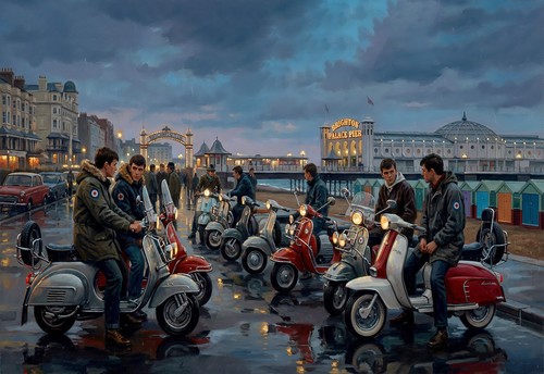 Mod mods scooter rally poster - mod,