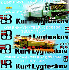 Kurt Lygteskov Copenhagen Denmark Volvo F12 + F89 1:24 Truck Decal Decal