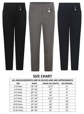 Girls Heart Smart Half Elasticated Waist School Uniform Pull Up Trouser UK Made