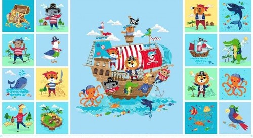 Pirates 100 cotton panel - pirates,