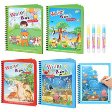 Children's Water Magic Painting Colouring Reusable Drawing Books with Pens