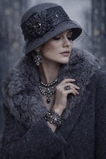 Art Deco Style Black & Silver