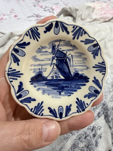 Delft blue white windmill - delft, &