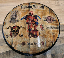 Captain Morgan Rum Whisky Barrel Top, home bar, bar sign, mancave, upcycled