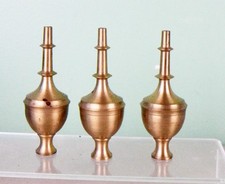 Set of Three Matching Original Pillar & Scroll Finials, Hollow, Seamed.