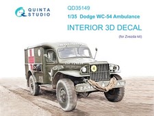 Quinta Studio QD35149, Dodge WC-54 Ambulance , 3D-Printed decal (forZVEZDA, 1:35