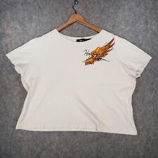 Vintage Harley Davidson Shirt Womens 20 Cream Biker Motorcycle 90s Made USA Top