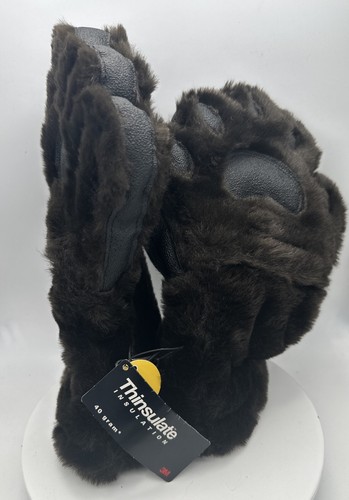 Mens mediumfurry paw mittens - mediumfurry,