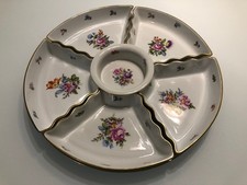 STUNNING VINTAGE HEREND PORCELAIN HUNGARY 7 PART HORS D’OEUVRES