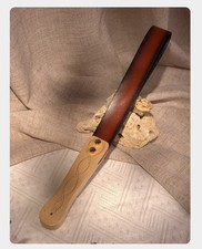 Wood Handle LEATHER TAWSE 15.35'' Double-layer Soft Paddle (Cane)