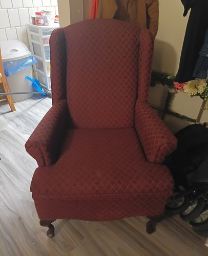 Burgundy upholstered wingback - burgundy,